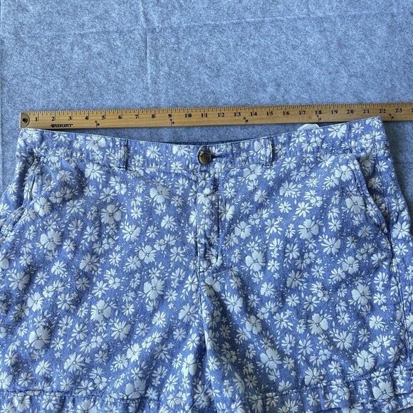 Old Navy Shorts Womens Plus Size 20 Blue Floral Linen Rayon Everyday High Rise - Picture 7 of 10